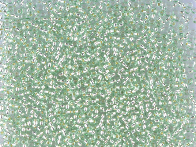 Wholesale (1kg / 500g) Preciosa Ornela Seed Beads Coated, Round Hole, Loose, Green 1 Dyed Crystal, Silver Lined (78262), Glass, Czech Republic, OUTLET