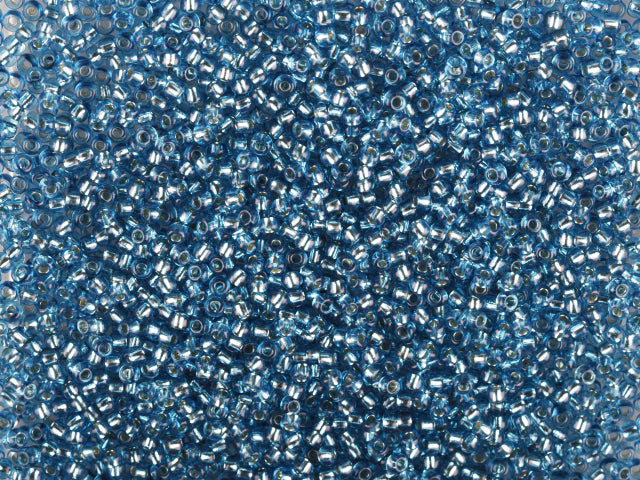 1 kg Preciosa Ornela Seed Beads Coated, Round Hole, Loose, Blue 3 Dyed Crystal, Silver Lined (78632), Glass, Czech Republic, OUTLET