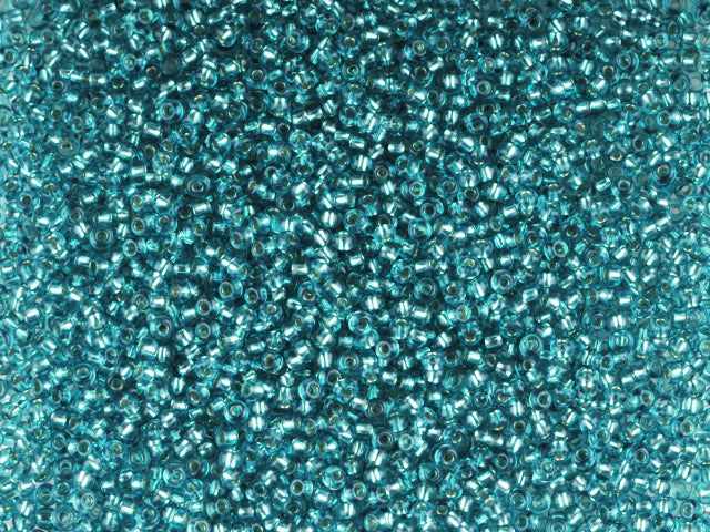 1 kg Preciosa Ornela Seed Beads Coated, Round Hole, Loose, Blue 3 Dyed Crystal, Silver Lined (78633), Glass, Czech Republic, OUTLET