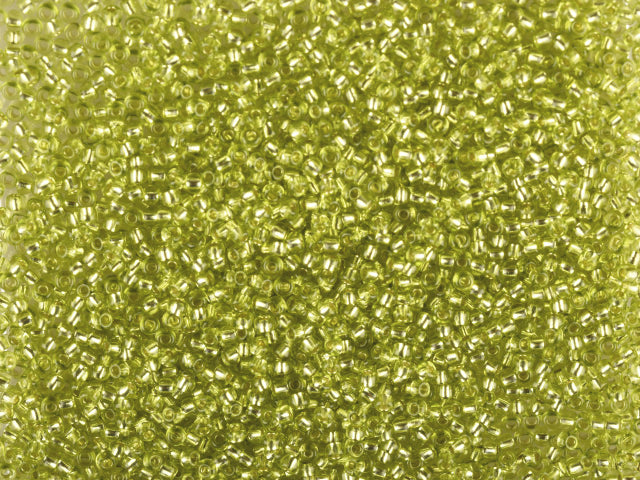 1 kg Preciosa Ornela Seed Beads Coated, Round Hole, Loose, Green 3 Dyed Crystal, Silver Lined (78653), Glass, Czech Republic, OUTLET