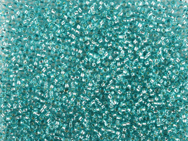 Wholesale (1kg / 500g) Preciosa Ornela Seed Beads Coated, Round Hole, Loose, Green 3 Dyed Crystal, Silver Lined (78665), Glass, Czech Republic, OUTLET