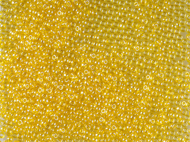 1 kg Preciosa Ornela Seed Beads Coated, Round Hole, Loose, Transp. Yellow Amber, Sfinx (86010), Glass, Czech Republic, OUTLET