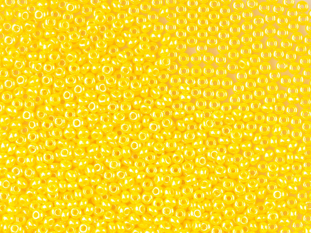 Wholesale (1kg / 500g) Preciosa Ornela Seed Beads Coated, Round Hole, Loose, Opaque Yellow "Limon", Sfinx (88130), Glass, Czech Republic, OUTLET