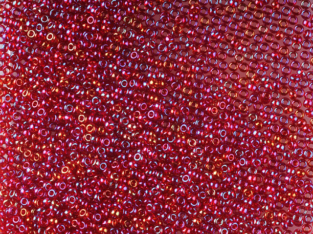 1 kg Preciosa Ornela Seed Beads Coated, Round Hole, Loose, Garnet, Rainbow (91120), Glass, Czech Republic, OUTLET