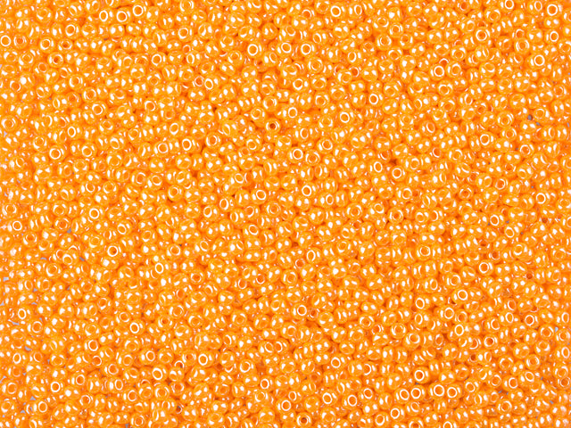 Wholesale (1kg / 500g) Preciosa Ornela Seed Beads Coated, Round Hole, Loose, Opaque Orange, Sfinx (98110), Glass, Czech Republic, OUTLET