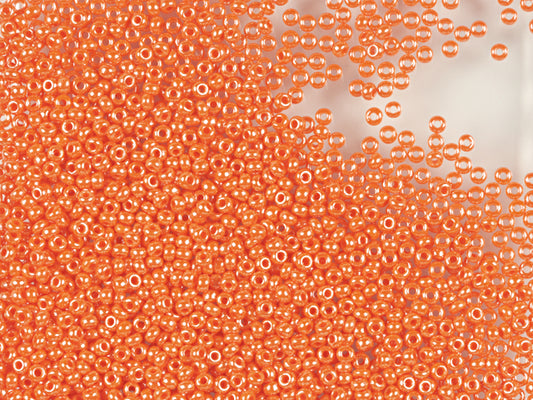 1 kg Preciosa Ornela Seed Beads Coated, Round Hole, Loose, Opaque Orange, Sfinx (98140), Glass, Czech Republic, OUTLET