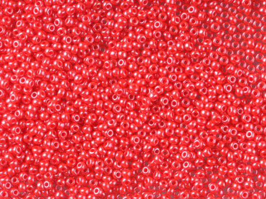 1 kg Preciosa Ornela 3-Cut Rocaille, Round Hole, Loose, Opaque Red Coral, Sfinx (98170), Glass, Czech Republic, OUTLET