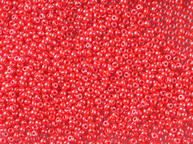 1 kg Preciosa Ornela Seed Beads Coated, Round Hole, Loose, Opaque Red Coral, Sfinx (98170), Glass, Czech Republic, OUTLET