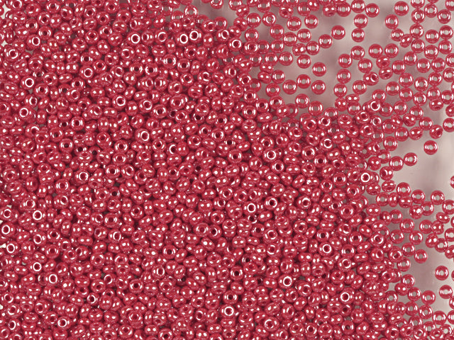 Wholesale (1kg / 500g) Preciosa Ornela Seed Beads Coated, Round Hole, Loose, Opaque Red Coral, Sfinx (98190), Glass, Czech Republic, OUTLET