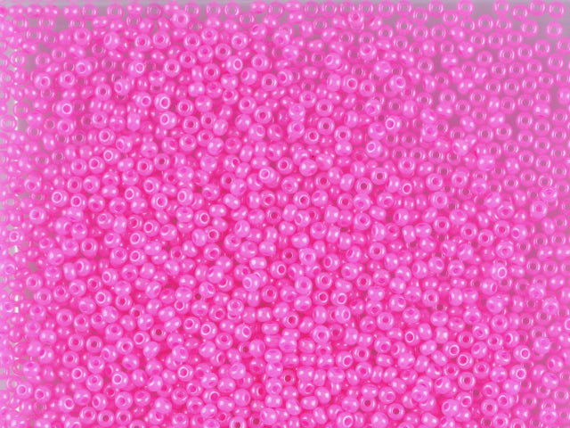 1 kg Preciosa Ornela Seed Beads Coated, Round Hole, Loose, Pink Dyed Alabaster, Lustered (17177), Glass, Czech Republic, OUTLET