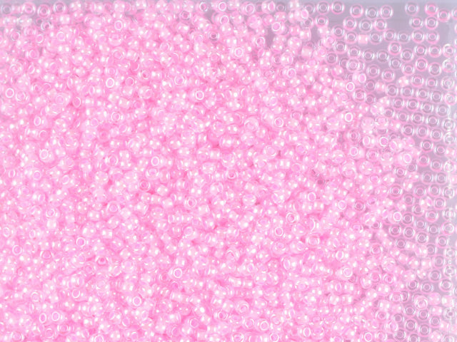 1 kg Preciosa Ornela Seed Beads Coated, Round Hole, Loose, Crystal, Colour Lined Pink, Sfinx (38173), Glass, Czech Republic, OUTLET