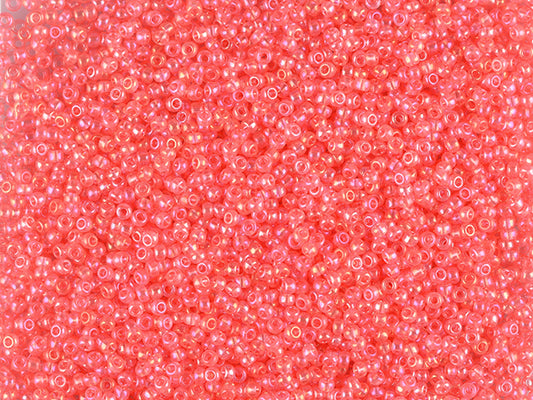 1 kg Preciosa Ornela Seed Beads Coated, Round Hole, Loose, Red Dyed Crystal, Rainbow (41191), Glass, Czech Republic, OUTLET