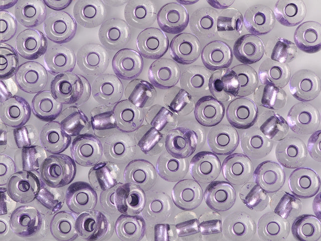 1 kg Preciosa Ornela Seed Beads Coated, Round Hole, Loose, Crystal, Metallic Colour Lined Violet (68228), Glass, Czech Republic, OUTLET