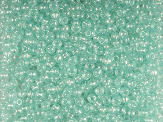Wholesale (1kg / 500g) Preciosa Ornela Seed Beads Coated, Round Hole, Loose, Green Terra Pearl Dyed Crystal (08158), Glass, Czech Republic, OUTLET