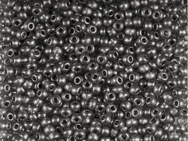 1 kg Preciosa Ornela Seed Beads Coated, Round Hole, Loose, Grey Terra Pearl Dyed Crystal (08349), Glass, Czech Republic, OUTLET