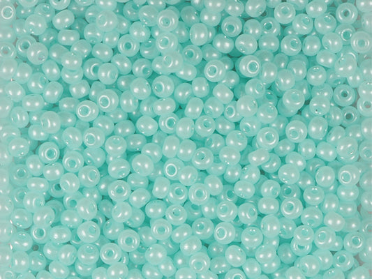 Wholesale (1kg / 500g) Preciosa Ornela Seed Beads Coated, Round Hole, Loose, Green Terra Pearl Dyed Alabaster (17258), Glass, Czech Republic, OUTLET