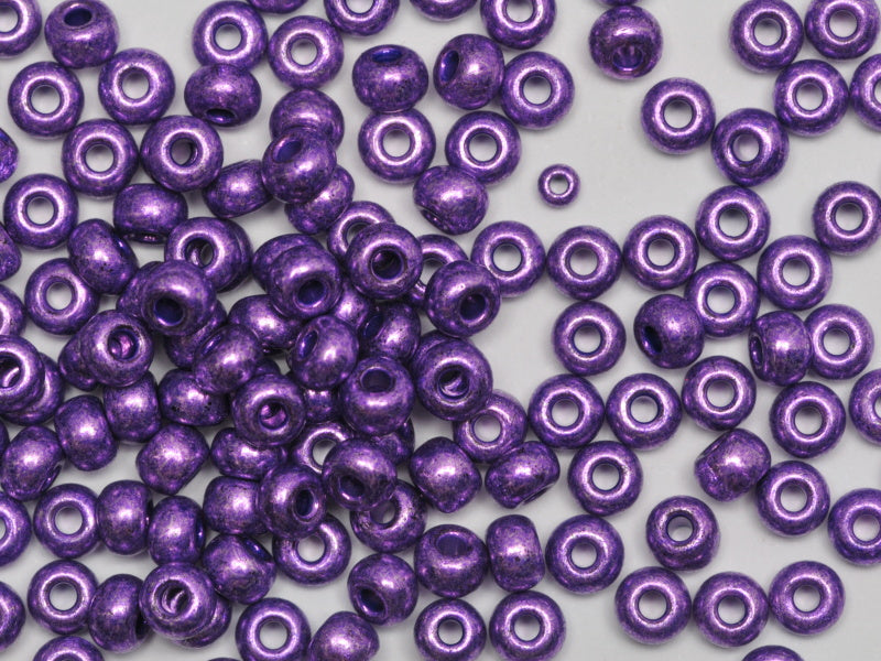Wholesale (1kg / 500g) Preciosa Ornela Seed Beads Coated, Round Hole, Loose, Violet Metallic (18328), Glass, Czech Republic, OUTLET