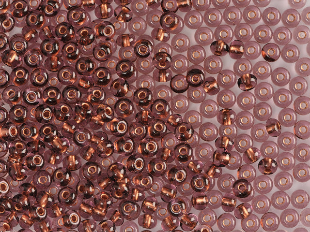 1 kg Preciosa Ornela Seed Beads Coated, Round Hole, Loose, Lt. Amethyst, Copper Lined (29010), Glass, Czech Republic, OUTLET