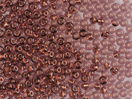 1 kg Preciosa Ornela Seed Beads Coated, Square Hole, Loose, Lt. Amethyst, Copper Lined (29010), Glass, Czech Republic, OUTLET