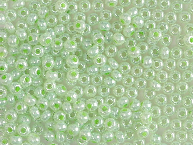 1 kg Preciosa Ornela Seed Beads Coated, Round Hole, Loose, Ceylon Green (37154), Glass, Czech Republic, OUTLET