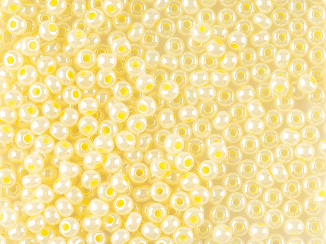 1 kg Preciosa Ornela Seed Beads Coated, Round Hole, Loose, Ceylon Yellow (37185), Glass, Czech Republic, OUTLET