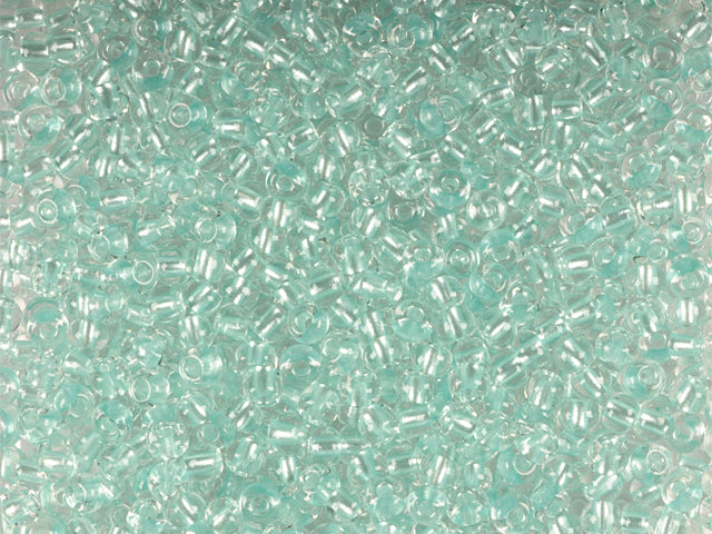 1 kg Preciosa Ornela Seed Beads Coated, Round Hole, Loose, Crystal, Colour Lined Green Pearl (38258), Glass, Czech Republic, OUTLET