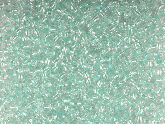 1 kg Preciosa Ornela Seed Beads Coated, Round Hole, Loose, Crystal, Colour Lined Green Pearl (38258), Glass, Czech Republic, OUTLET