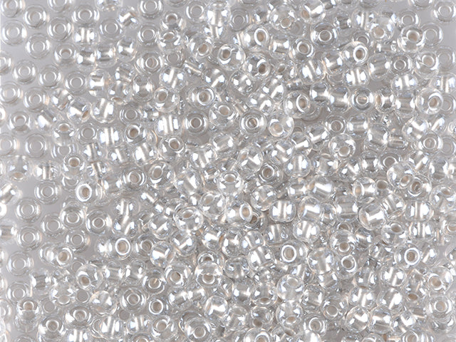 1 kg Preciosa Ornela Seed Beads Coated, Round Hole, Loose, Crystal, Colour Lined Pearl (382PD), Glass, Czech Republic, OUTLET