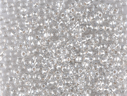 Wholesale (1kg / 500g) Preciosa Ornela Seed Beads Coated, Round Hole, Loose, Crystal, Colour Lined Grey Pearl, Sfinx (382PD), Glass, Czech Republic, OUTLET