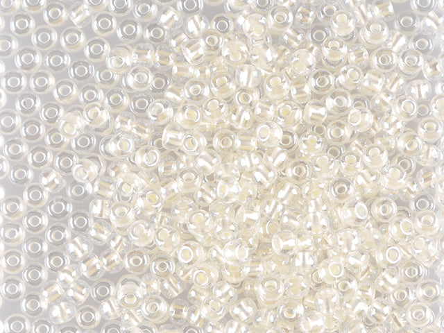 1 kg Preciosa Ornela Seed Beads Coated, Round Hole, Loose, Crystal, Colour Lined Pearl (382PI), Glass, Czech Republic, OUTLET