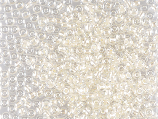 1 kg Preciosa Ornela Seed Beads Coated, Round Hole, Loose, Crystal, Colour Lined Pearl (382PI), Glass, Czech Republic, OUTLET