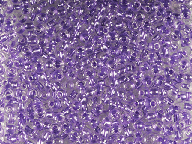 1 kg Preciosa Ornela Seed Beads Coated, Round Hole, Loose, Crystal, Colour Lined Violet Pearl (38928), Glass, Czech Republic, OUTLET