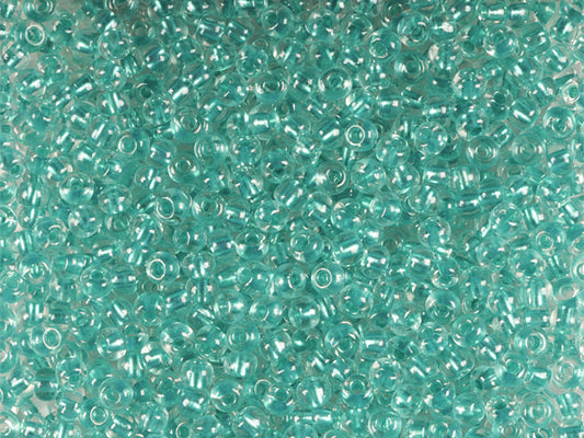 1 kg Preciosa Ornela Seed Beads Coated, Round Hole, Loose, Crystal, Colour Lined Green Pearl (38958), Glass, Czech Republic, OUTLET