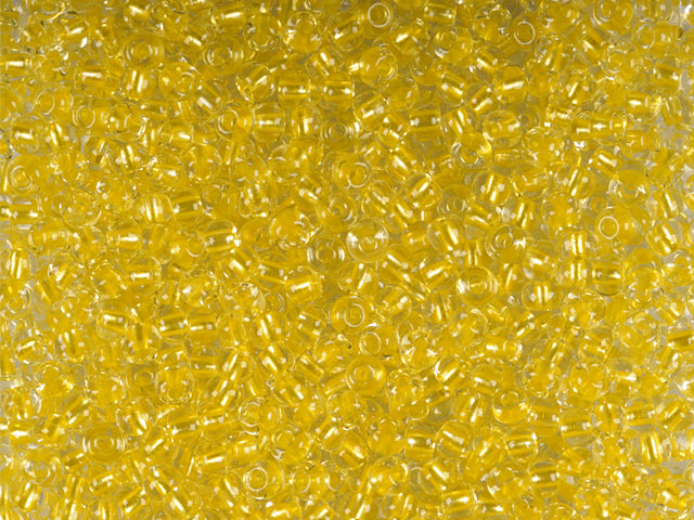 1 kg Preciosa Ornela Seed Beads Coated, Round Hole, Loose, Crystal, Colour Lined Yellow Pearl (38986), Glass, Czech Republic, OUTLET