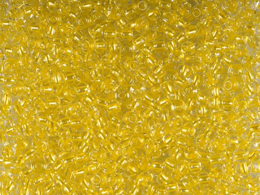 1 kg Preciosa Ornela Seed Beads Coated, Round Hole, Loose, Crystal, Colour Lined Yellow Pearl (38986), Glass, Czech Republic, OUTLET