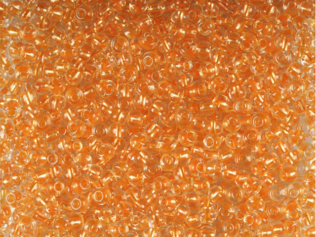 1 kg Preciosa Ornela Seed Beads Coated, Round Hole, Loose, Crystal, Colour Lined Orange Pearl (38992), Glass, Czech Republic, OUTLET