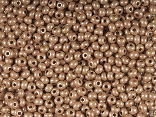 1 kg プレシオサ オルネラ シードビーズ コーティング 丸穴 ルース ブラウンパール染めチョークホワイト 光沢仕上げ (46318) ガラス製 チェコ共和国 アウトレット