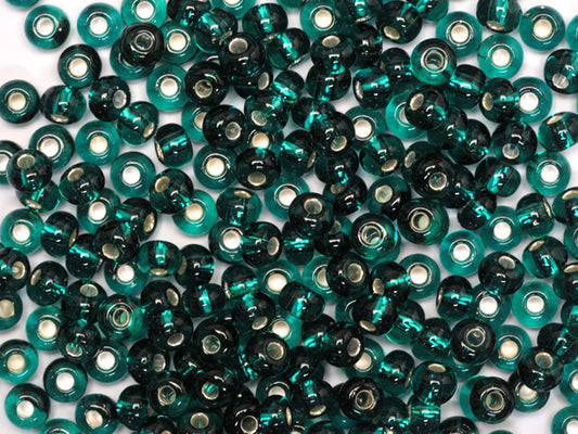 1 kg Preciosa Ornela Drops Teardrop Beads Coated, Round Hole, Loose, Transp. Teal Green, Silver Lined (57710), Glass, Czech Republic, OUTLET