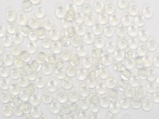 Wholesale (1kg / 500g) Preciosa Ornela Seed Beads Coated, Round Hole, Loose, Crystal, Phosphorescent Lined (68102), Glass, Czech Republic, OUTLET