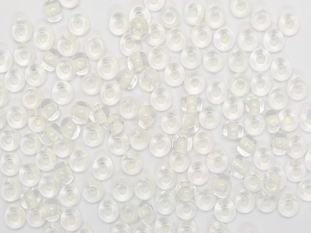 Wholesale (1kg / 500g) Preciosa Ornela Seed Beads Coated, Round Hole, Loose, Crystal, Phosphorescent Lined (68102), Glass, Czech Republic, OUTLET