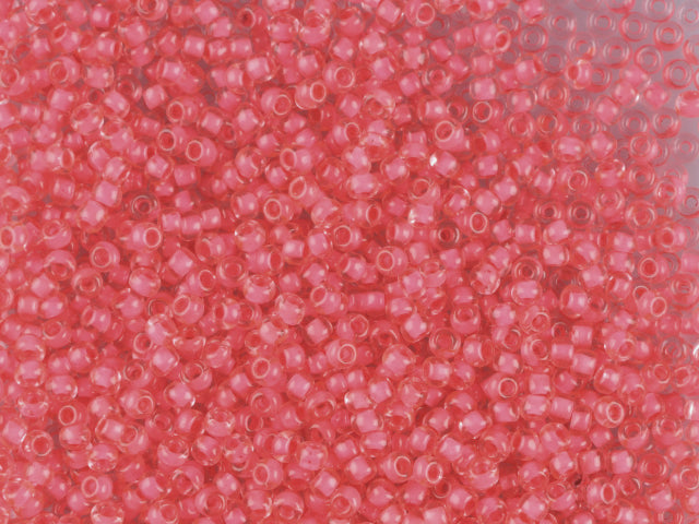 1 kg Preciosa Ornela Seed Beads Coated, Round Hole, Loose, Red Dyed Crystal, Colour Lined Red (80998), Glass, Czech Republic, OUTLET