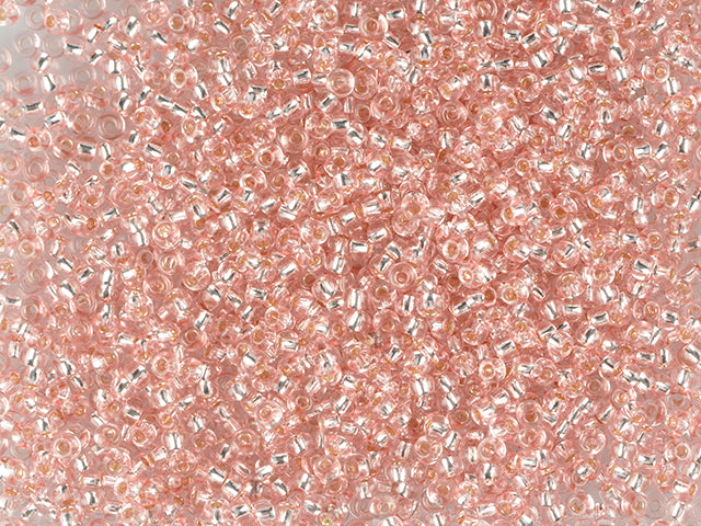 Wholesale (1kg / 500g) Preciosa Ornela Seed Beads Coated, Round Hole, Loose, Pink Dyed Crystal, Silver Lined (07712), Glass, Czech Republic, OUTLET