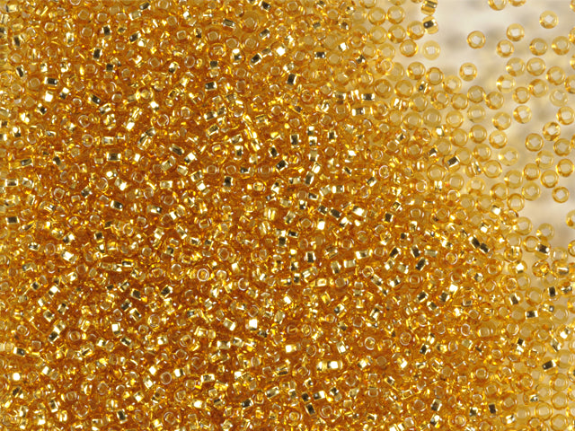 1 kg Preciosa Ornela Rectangle Beads, Round Hole, Loose, Topaz, Silver Lined (17050), Glass, Czech Republic, OUTLET