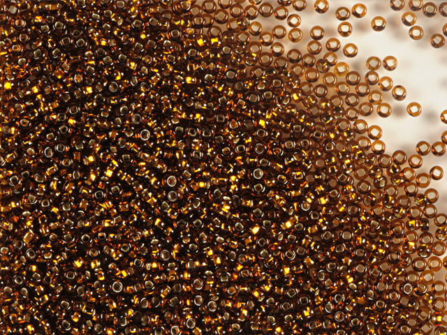 1 kg プレシオサ オルネラ シードビーズ コーティング スクエアホール ルース ダークトパーズ シルバーライン (17110) ガラス チェコ共和国 アウトレット