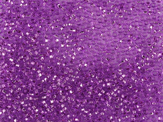 1 kg Preciosa Ornela Seed Beads Coated, Square Hole, Loose, Violet Dyed Crystal, Silver Lined (18228), Glass, Czech Republic, OUTLET