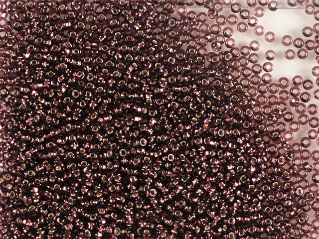 1 kg Preciosa Ornela Bugles, Round Hole, Round Surface, Loose, Amethyst, Silver Lined (27060), Glass, Czech Republic, OUTLET