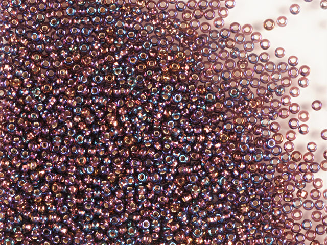 Wholesale (1kg / 500g) Preciosa Ornela Seed Beads Coated, Square Hole, Loose, Amethyst, Silver Lined, Rainbow (27069), Glass, Czech Republic, OUTLET