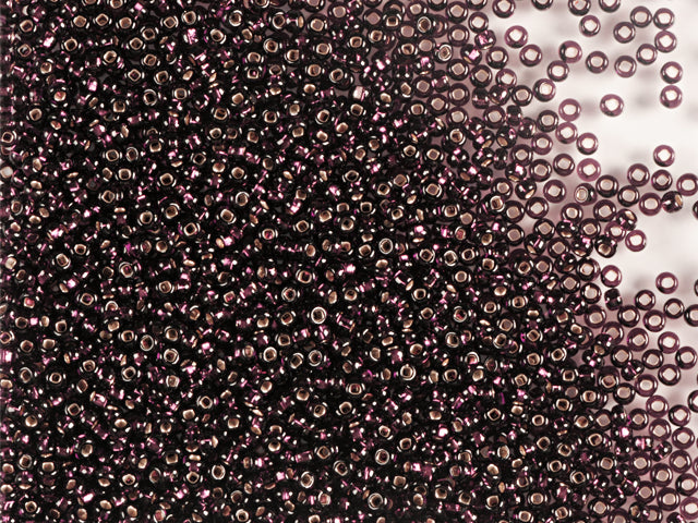 1 kg Preciosa Ornela Seed Beads Coated, Round Hole, Loose, Dark Amethyst, Silver Lined (27080), Glass, Czech Republic, OUTLET