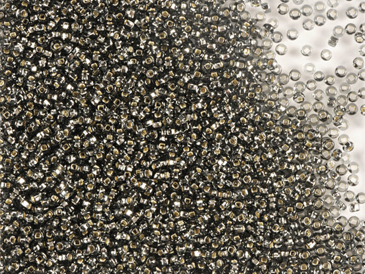 プレシオサ オルネラ シードビーズ コーティング スクエアホール ルース 透明グレー シルバーライン入り (47010) 1kg ガラス製 チェコ共和国 アウトレット