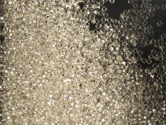 1 kg プレシオサ オルネラ シードビーズ コーティング スクエアホール ルース ク​​リスタル シルバーライン (78102) ガラス チェコ共和国 アウトレット